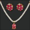 Ruby and CZ stone Pearl Set ( VJ-12) - Click here to View more details about this Product